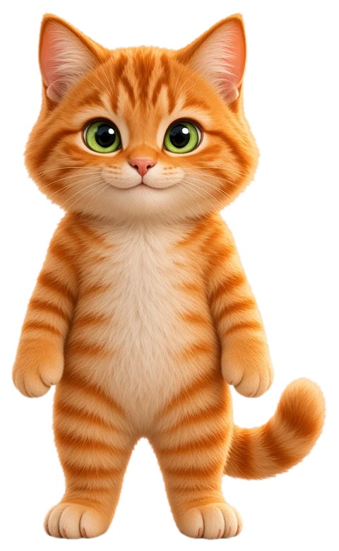 Orange tabby kitty ready to dress up